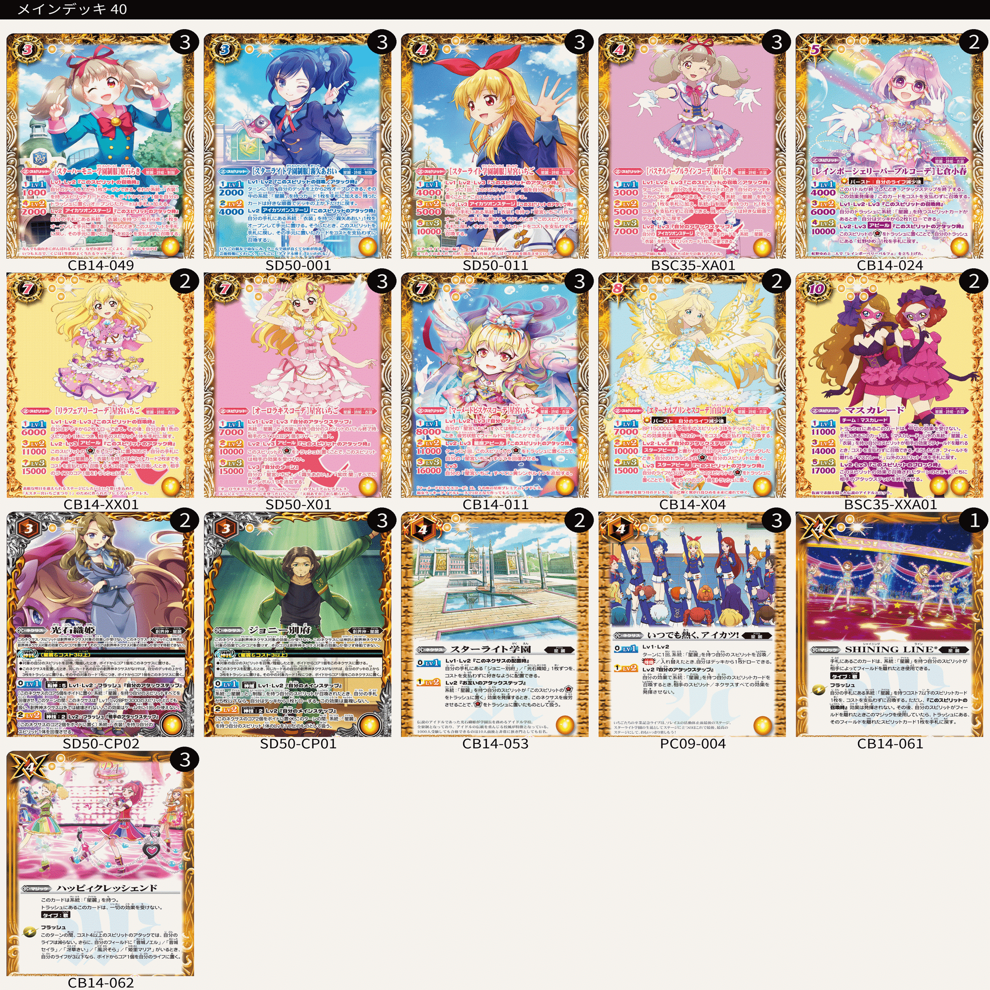 アイカツデッキ(いちご軸)構築論｜コン