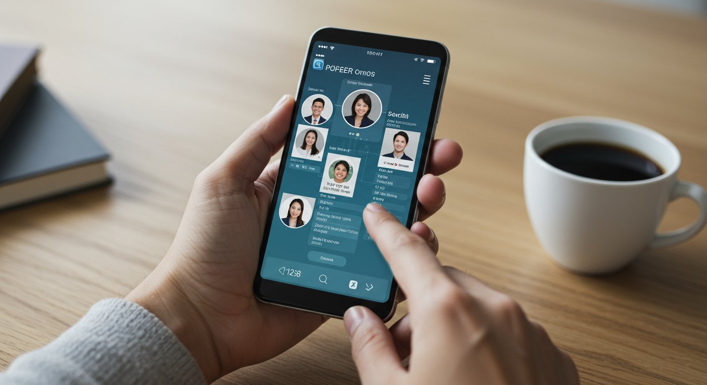 スマートフォンでSNSを閲覧する様子