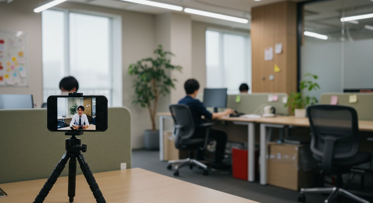 本物の職場環境を撮影したTikTok採用動画の一場面