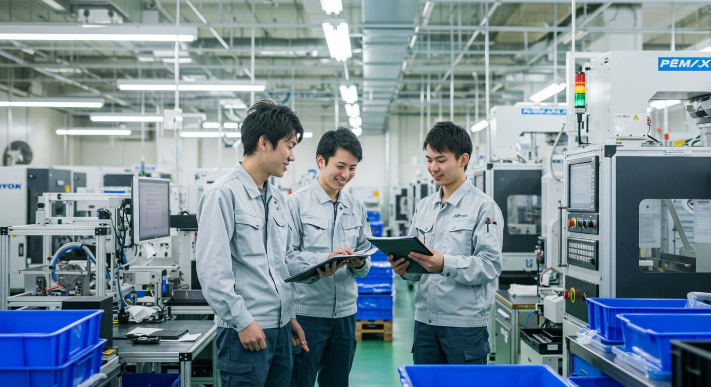 製造業の若手社員が活躍する様子