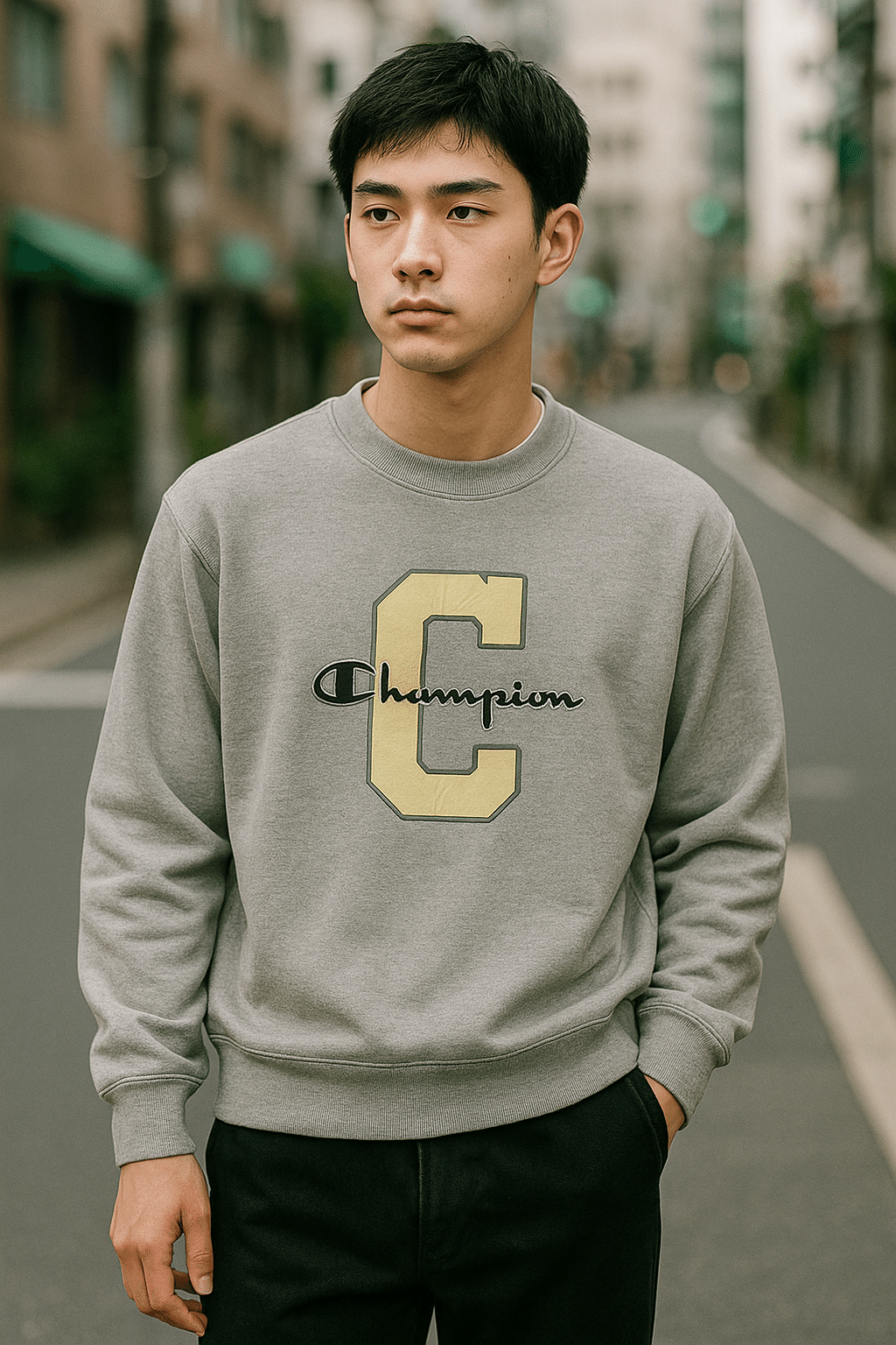 【美品】AP STUDIO ロゴステッチスウェット　刺繍　カーキ ビッグシルエットサテン刺繍カレッジロゴ 裏毛プルオーバー