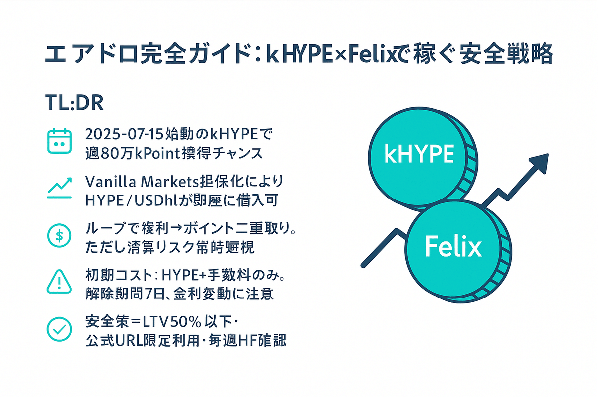 エアドロ完全ガイド：kHYPE×Felixで稼ぐ安全戦略｜仮想通貨エア
