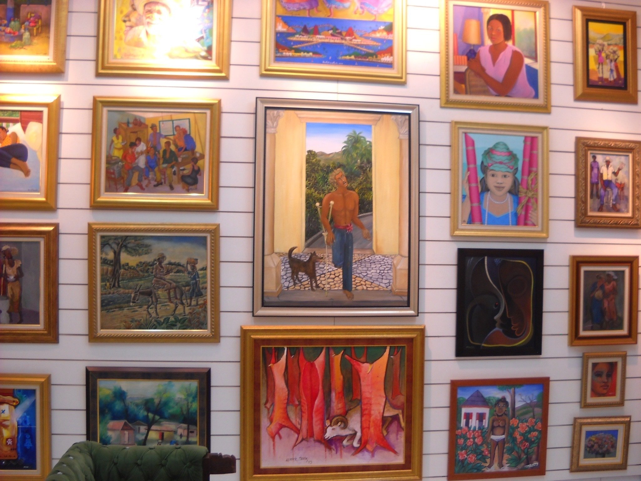 【ハイチアート】絵画 マーケット サイン有り ハイチアン　ヴィンテージ Amazing Vintage Haitian Painting Signed Pierre , Haiti Hand