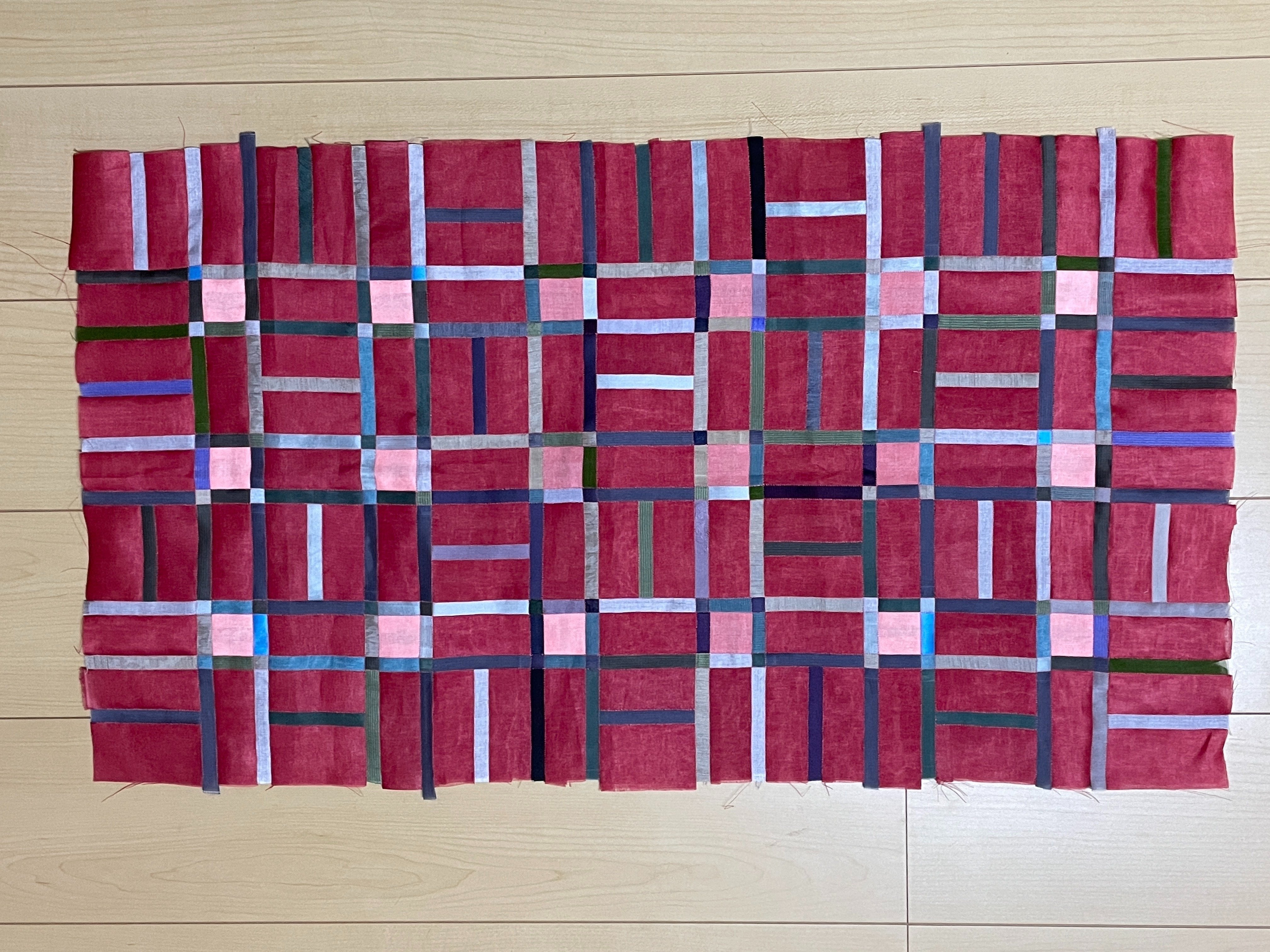 Mi様　ポジャギ ポジャギ制作日記】渋い赤のセンミョンジュのポジャギ、まさかの