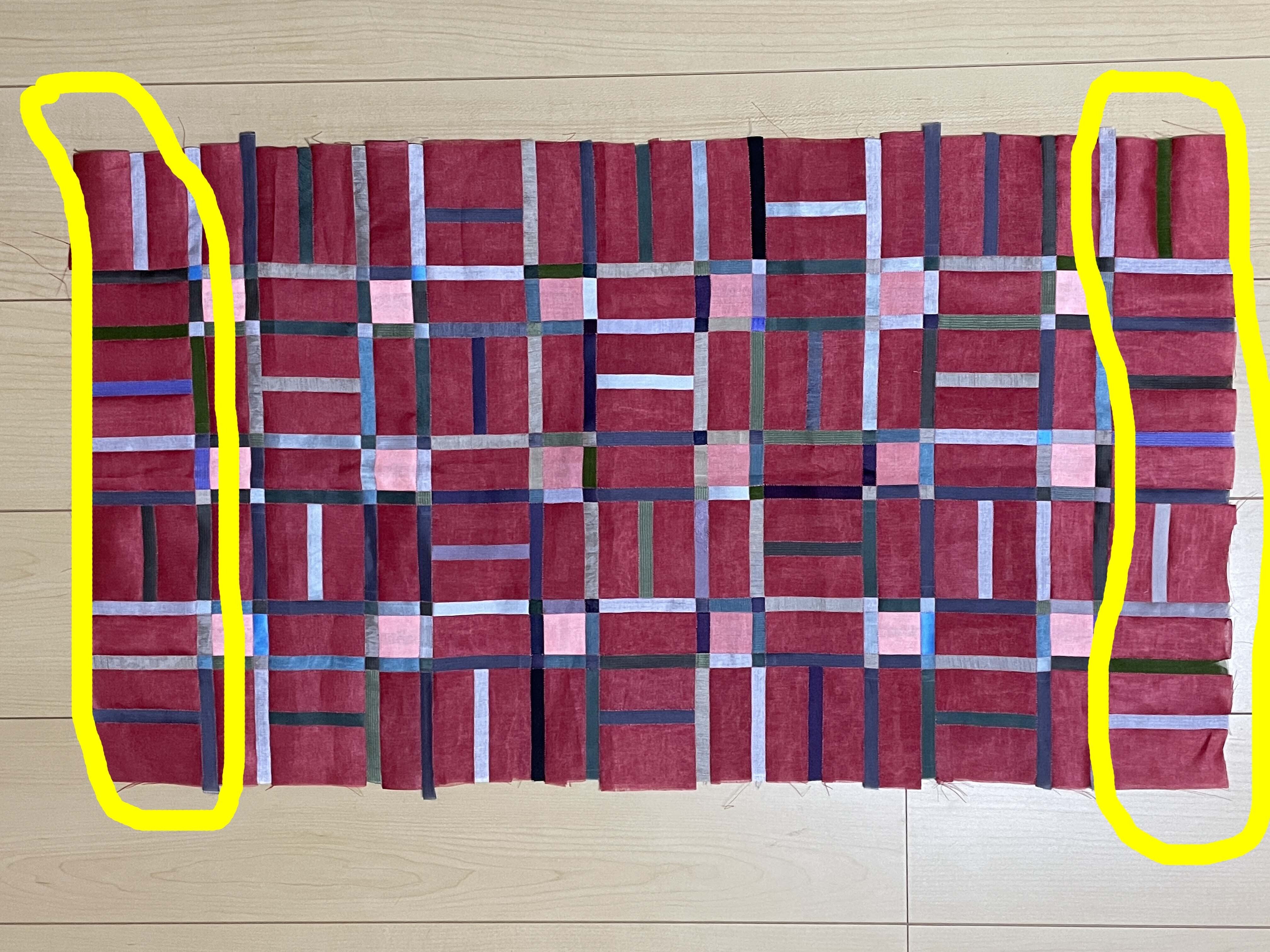 Mi様　ポジャギ ポジャギ制作日記】渋い赤のセンミョンジュのポジャギ、まさかの