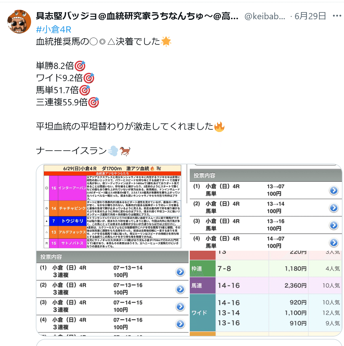 12 再値下 超良品 図録「与謝蕪村」 7/19(土) 小倉12R ダ1700m 血統予想🔥【16時15分発走】｜追い