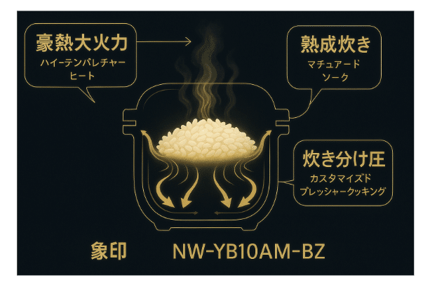 象印　極め炊き　NW-YB10AM-BZ Amazon | 象印マホービン 炊飯器 5.5合 極め炊き 豪熱大火力 圧力IH