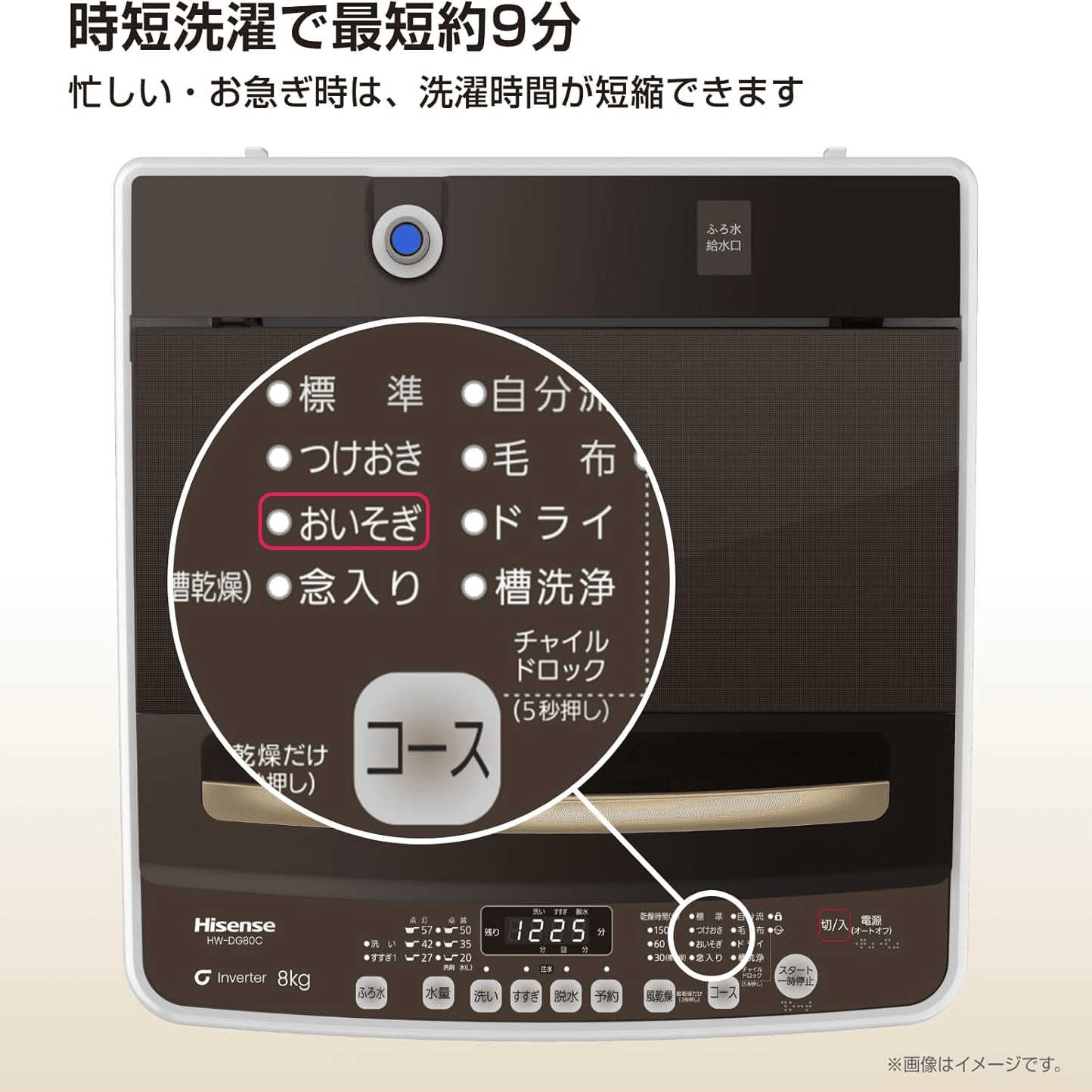 ハイセンス 8kg 全自動洗濯機 HW-DG80C ホワイト/ブラウン｜GetGadgetGot