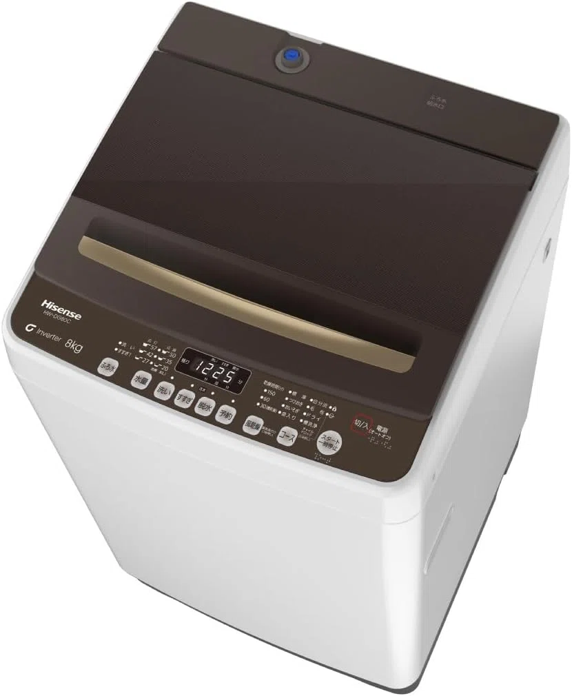 ハイセンス 8kg 全自動洗濯機 HW-DG80C ホワイト/ブラウン｜GetGadgetGot