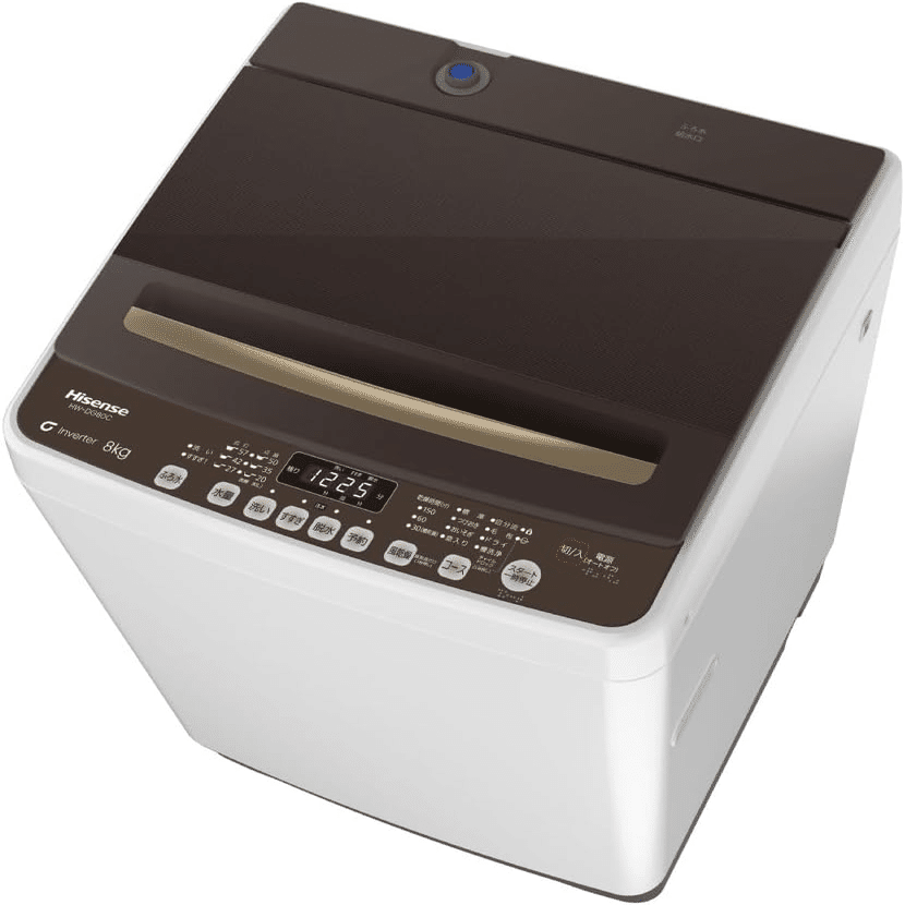 ハイセンス 8kg 全自動洗濯機 HW-DG80C ホワイト/ブラウン｜GetGadgetGot
