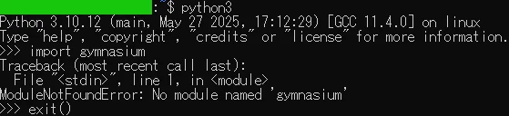 My First Gymnasium on Ubuntu on WSL2 [1]｜M