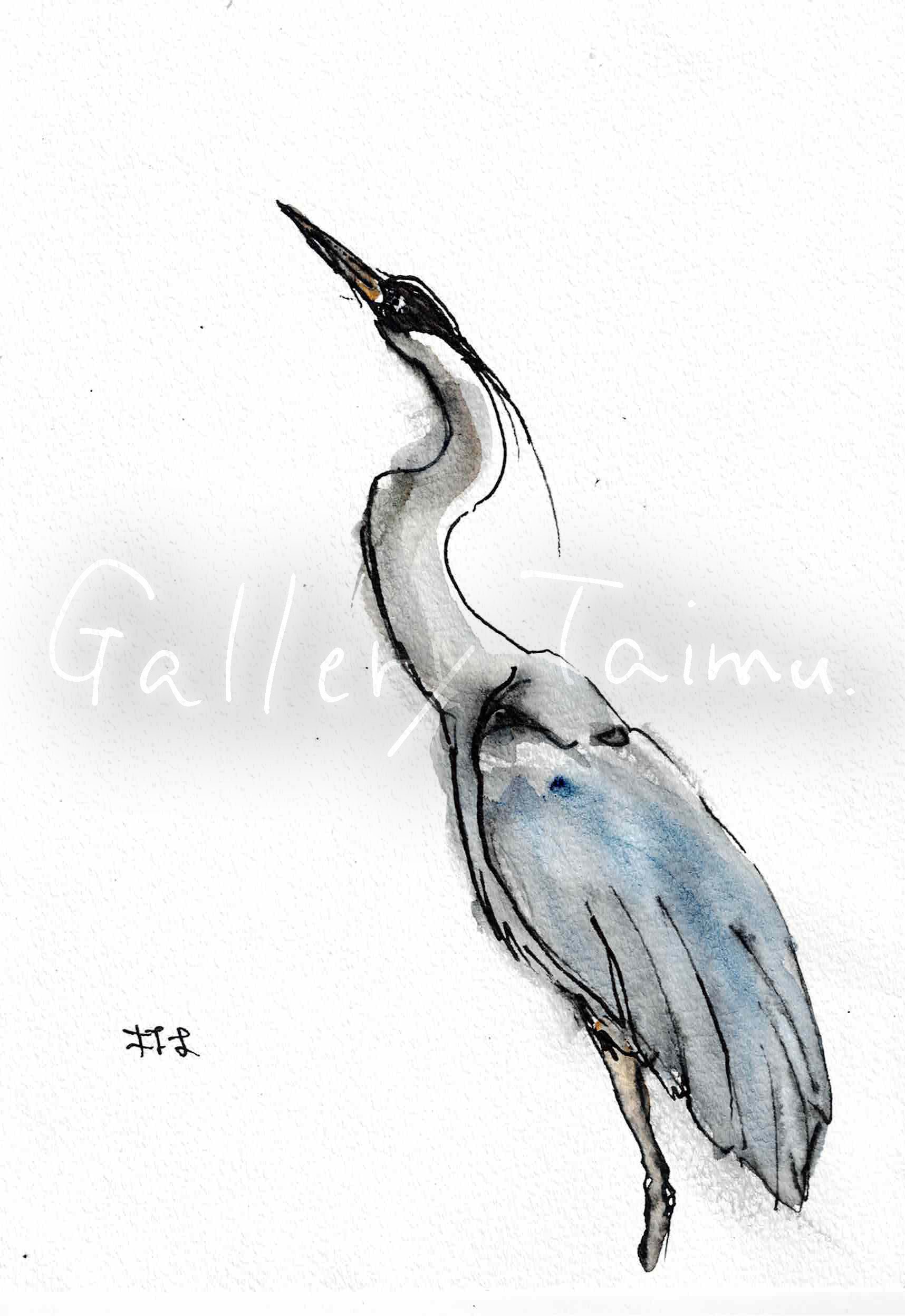 アオサギ油彩画 アオサギ油彩画 - メルカリ
