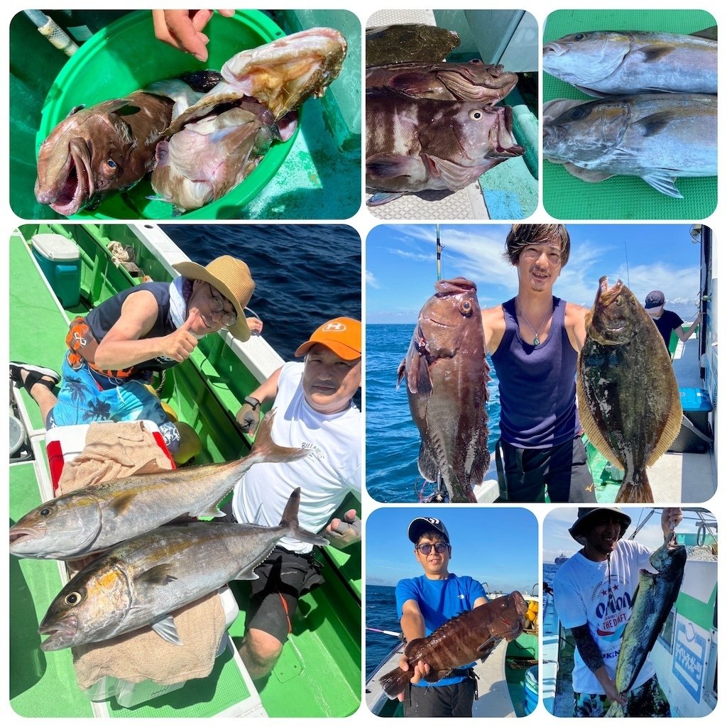 泳がせ】カンパチ5kg-4.5kg、ハタ2.5kg-2.2kg、ヒラメ1.4kgも食いつい