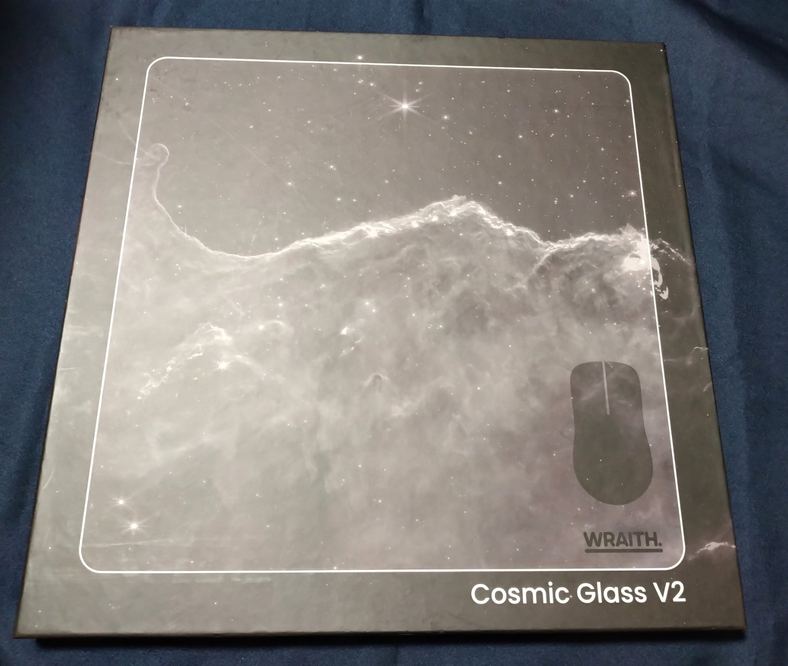 【美品】WRAITH. Cosmic Glass V2 ホワイト マウスパッド ゲーミングマウスパッド [450x450x4mm] Wraith Cosmic Glass