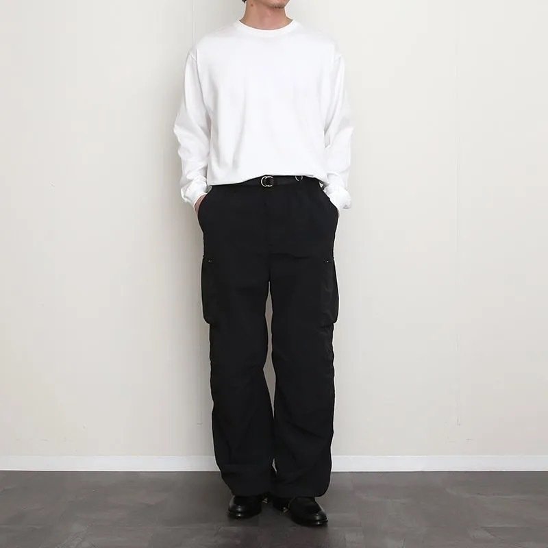 GARMENT DYE SHELL NYLON PANTS[FADE BLACK