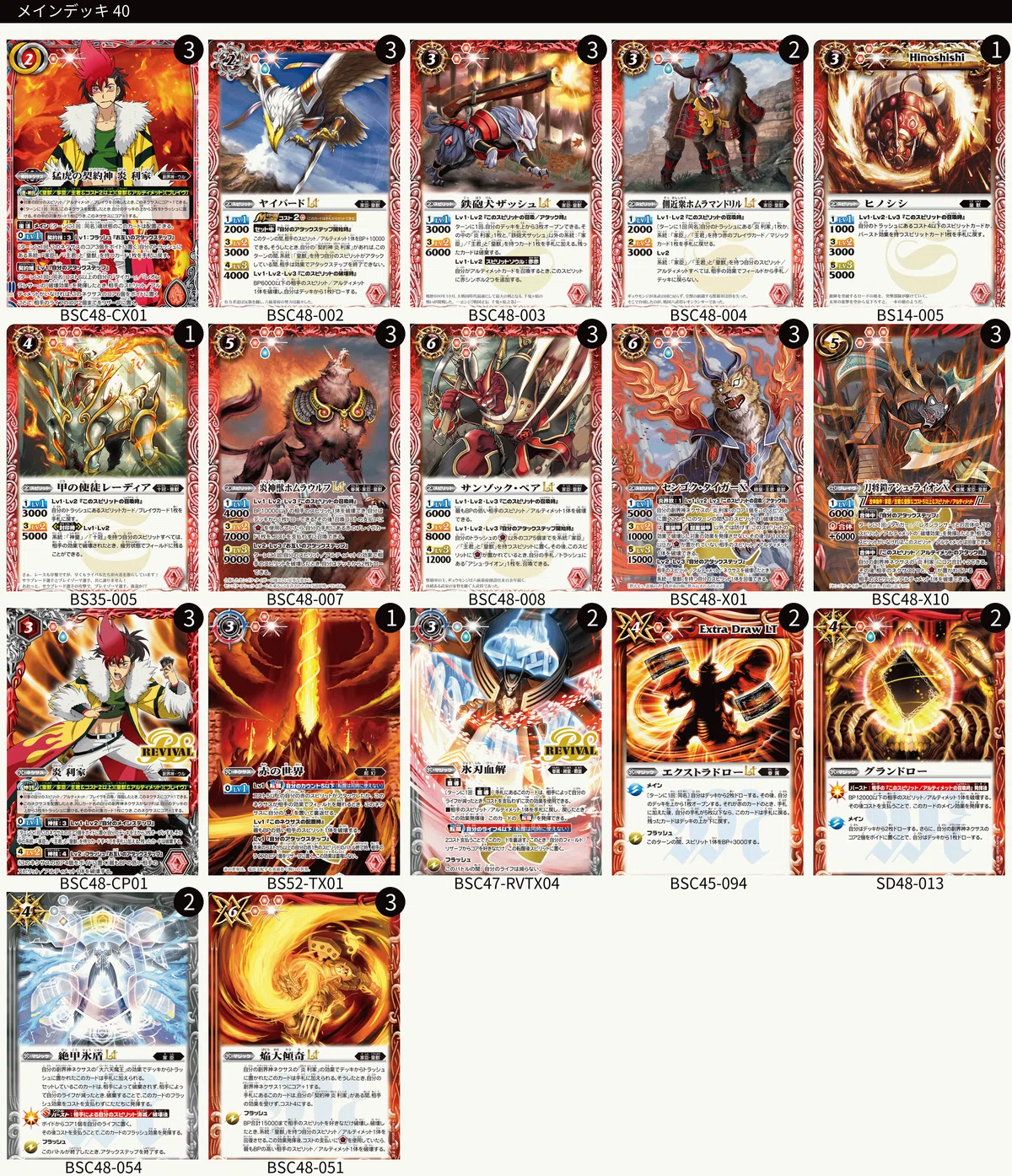 バトスピ 炎利家　デッキパーツ　センゴクタイガーx アシュライオンx バニレガ研究メモ｜鈴スピch