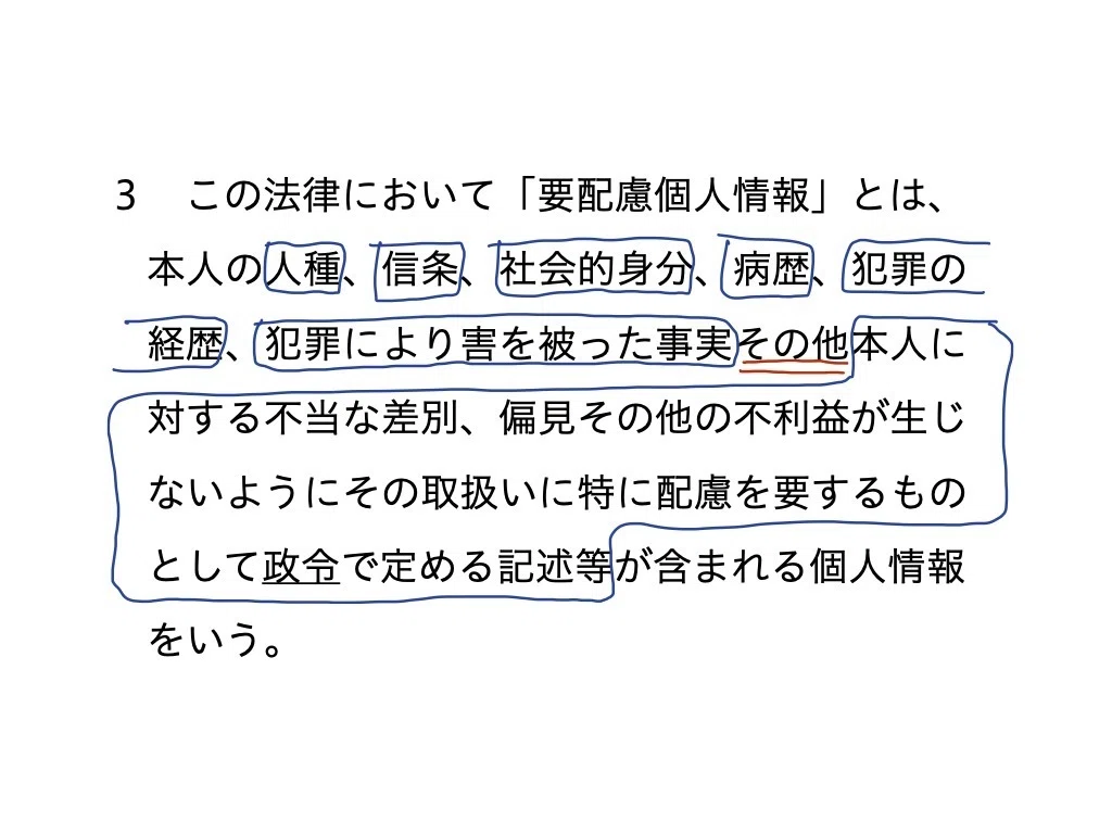 要配慮個人情報」を定義する個人情報保護法2条3項の読み方｜白石忠志