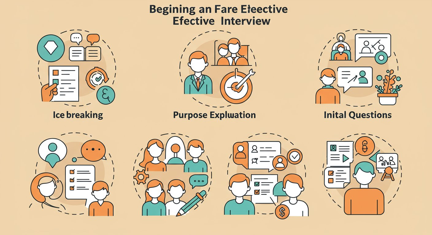 効果的なインタビュー導入のステップを示す図