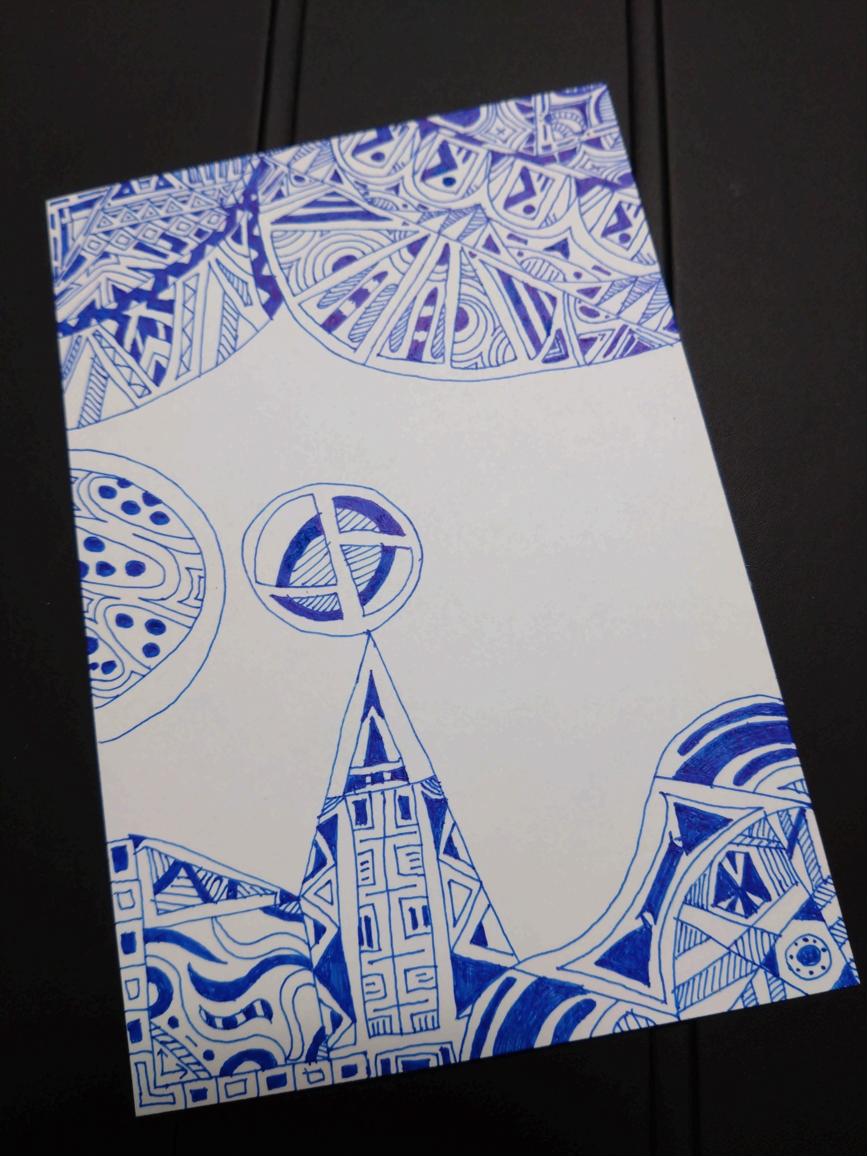 ペン画　30x40cm ペン画「399(サンクスこの時間)」｜ジル