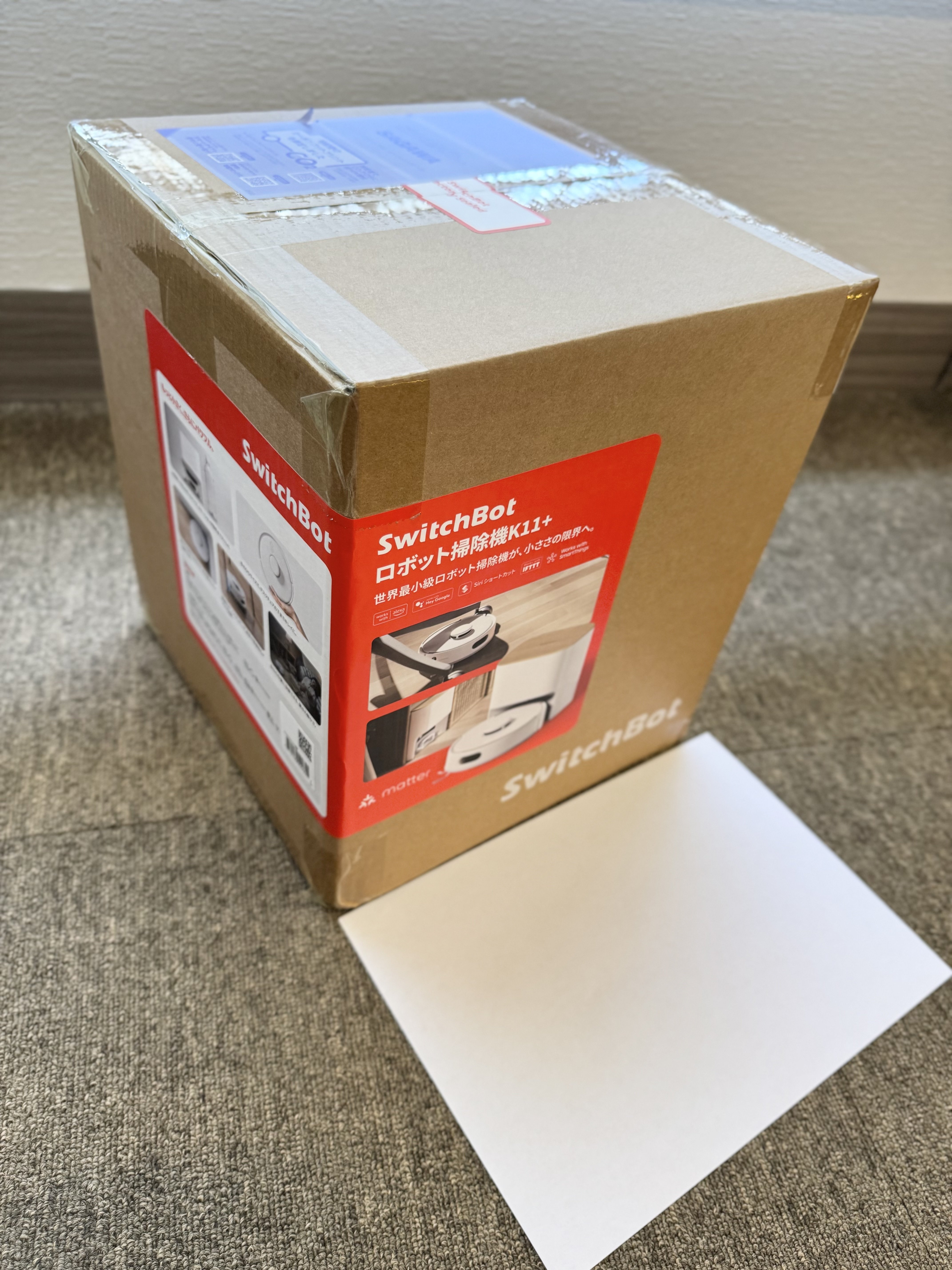 レビュー】SwitchBot ロボット掃除機 K11+が届いたら、まず「小さっ