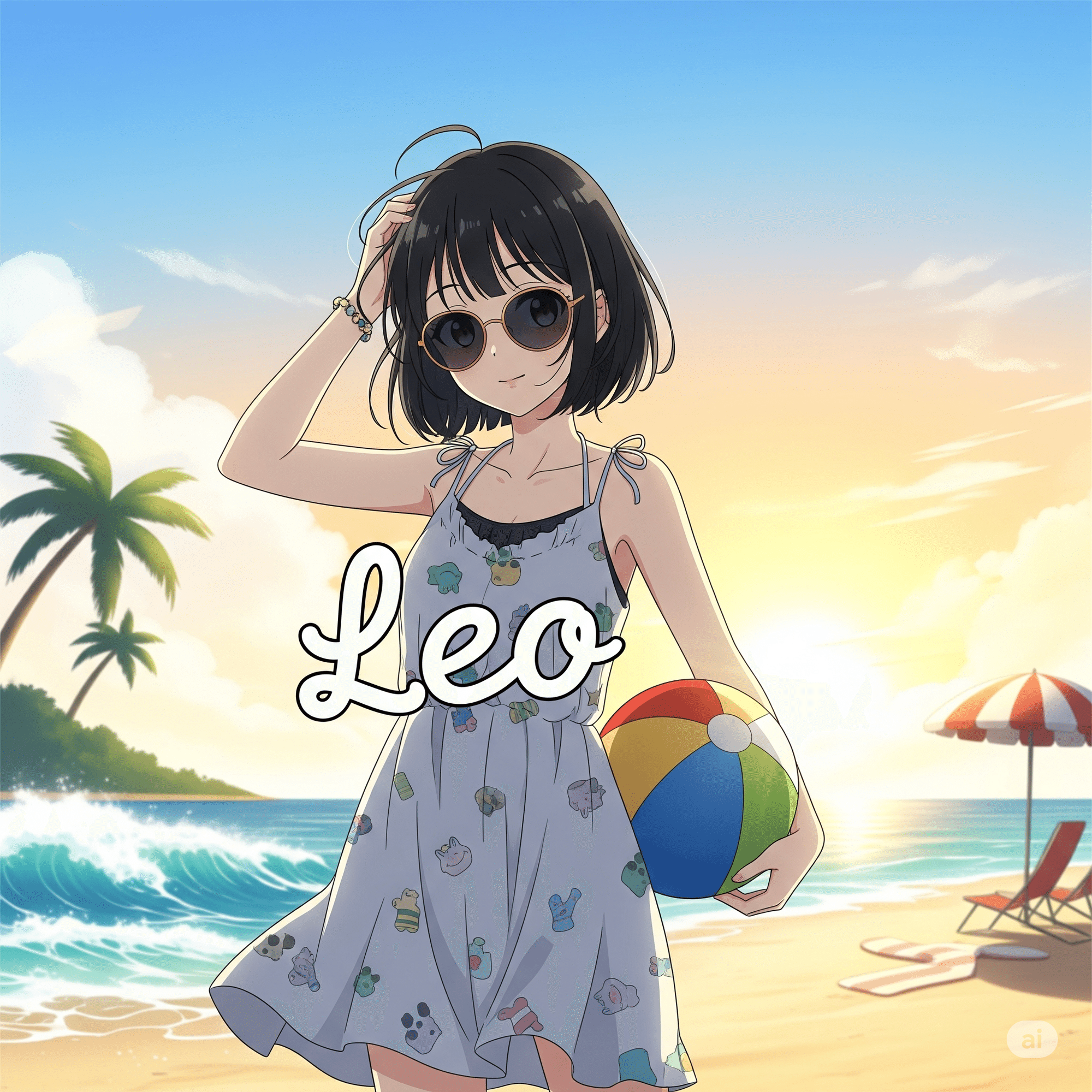 イラスト原画 「サングラスの娘」 アスナ「一之瀬アスナ / Ichinose AsunaEyewear : Sunglas