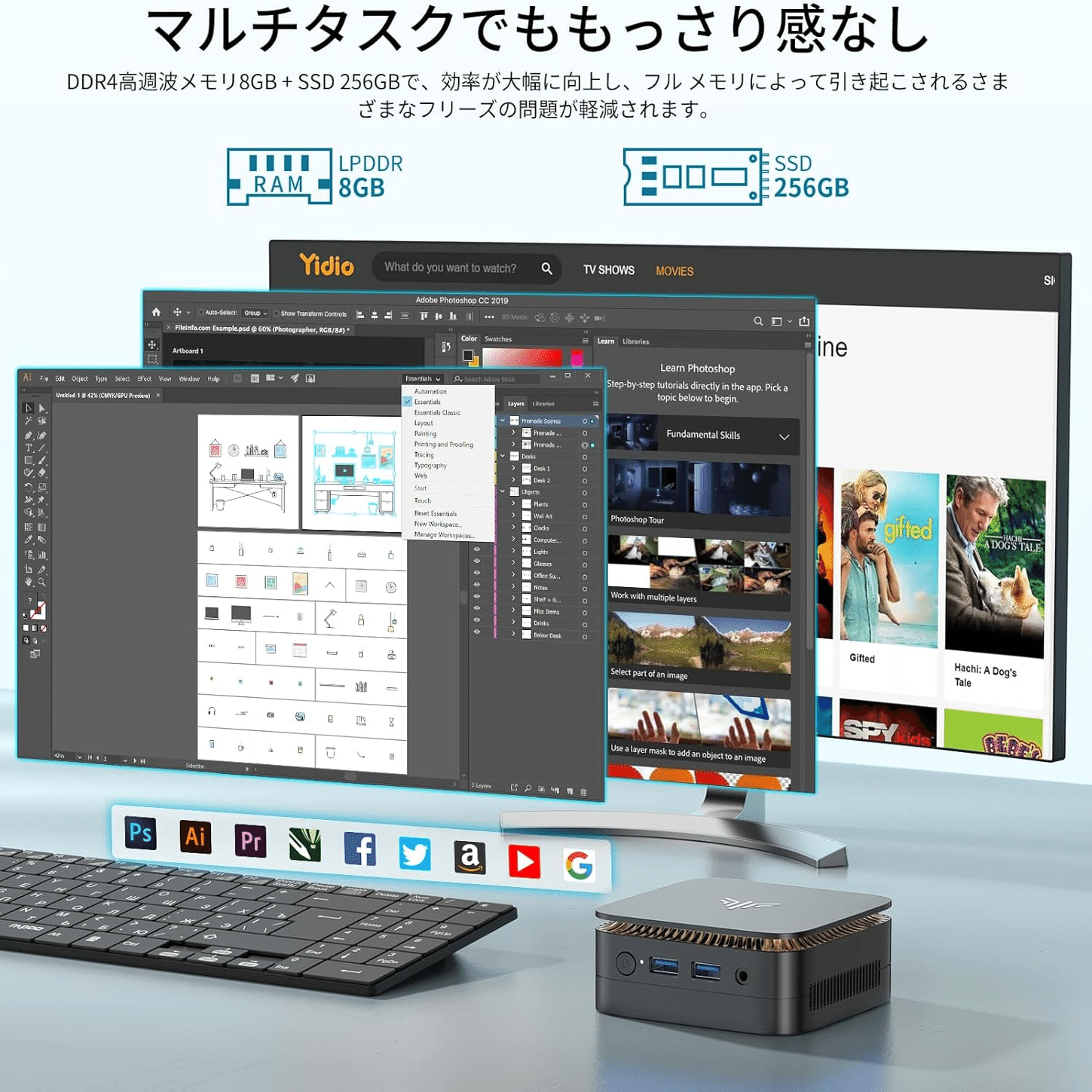 2025新型 インテル N97 ミニPC 8GB 256GB｜GetGadgetGot