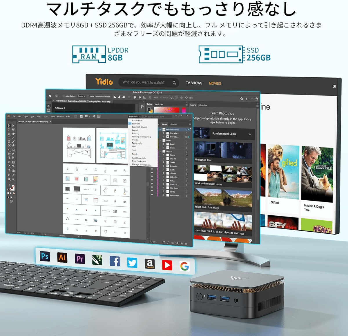 2025新型 インテル N97 ミニPC 8GB 256GB｜GetGadgetGot