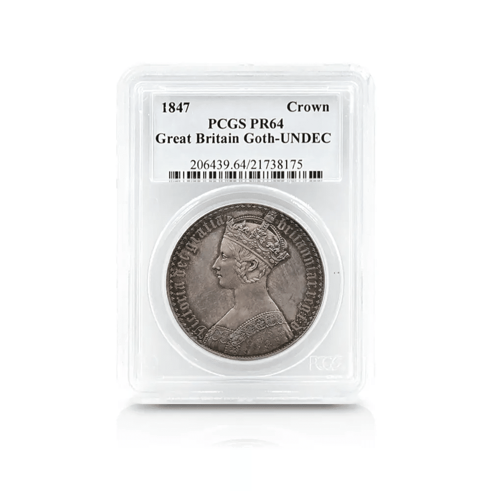1847 ヴィクトリア女王 ゴチッククラウン銀貨 アンデシモエッジ