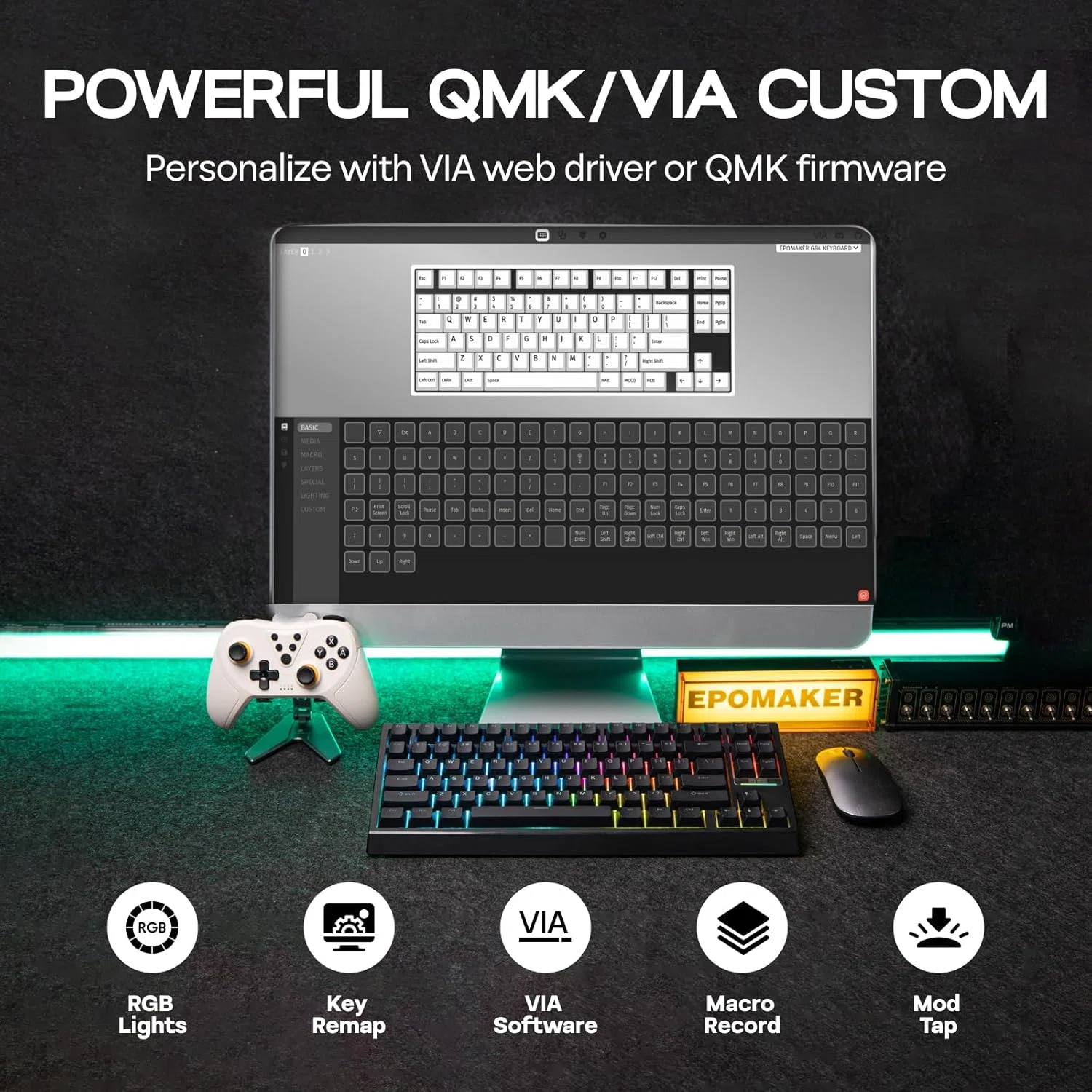 EPOMAKER G84 80% RGBメカニカルキーボード ブラック｜GetGadgetGot