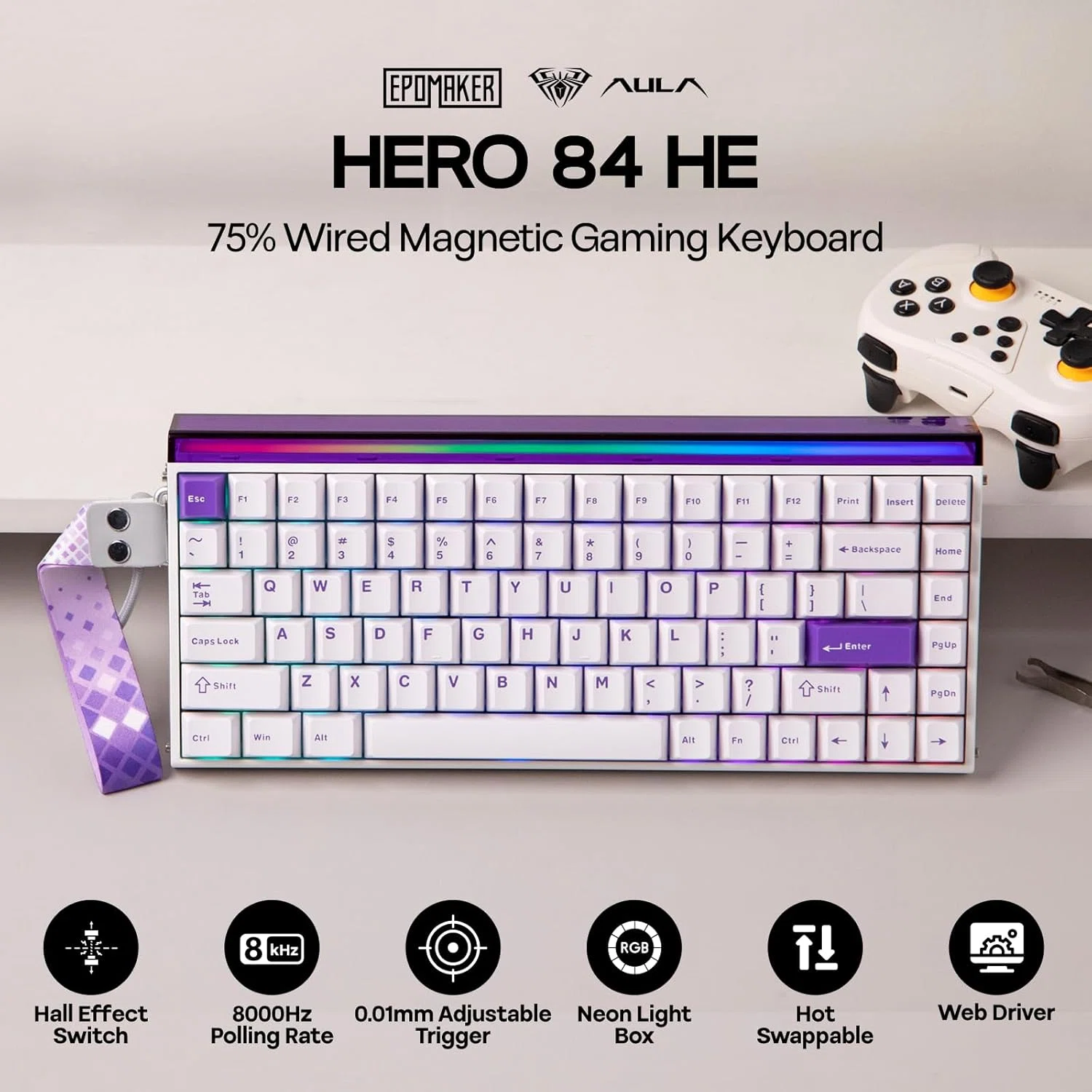 EPOMAKER Aula Hero84 HE ホワイトパープル｜GetGadgetGot