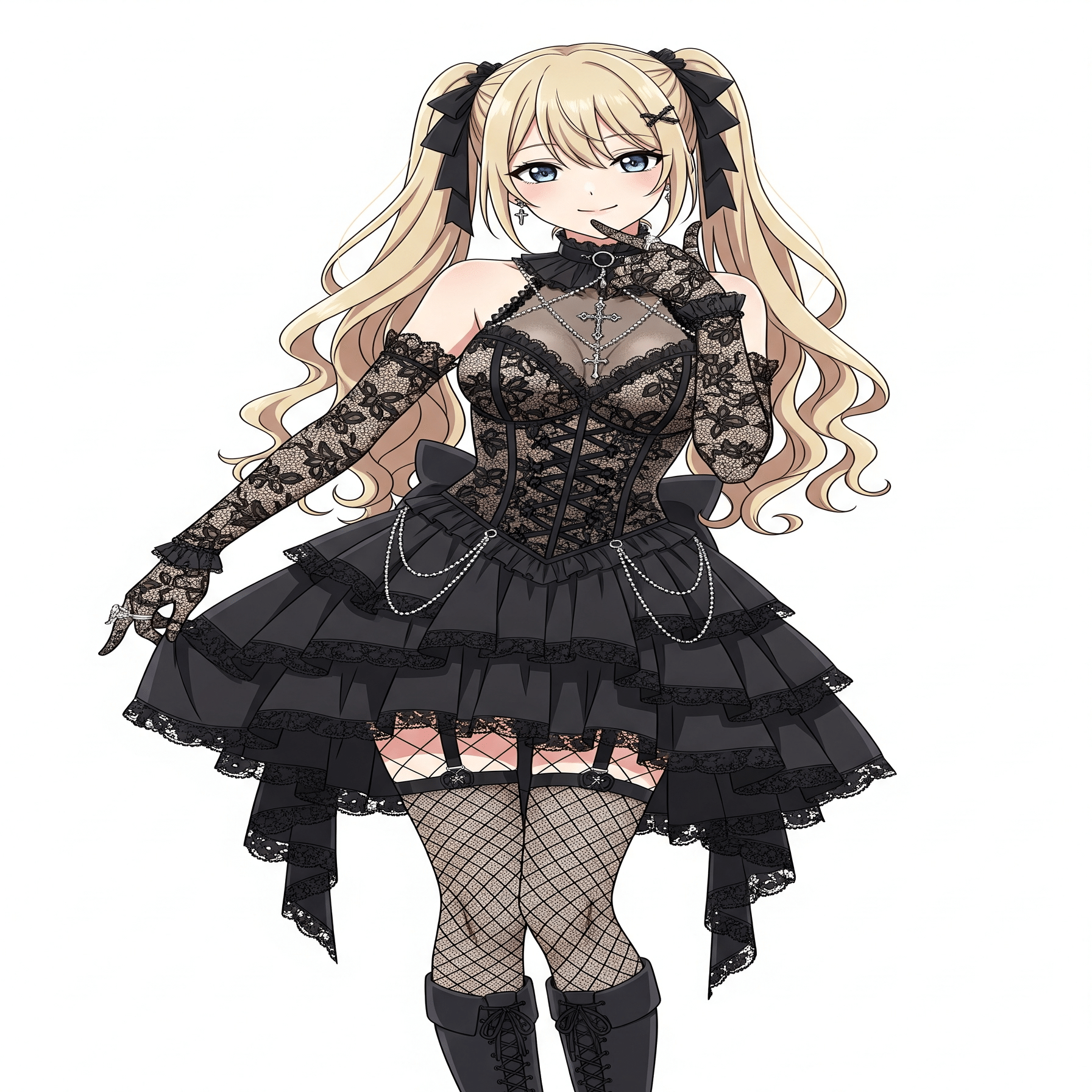 画像生成AI】Xで話題の金髪ツインテ美女「GrokのAni」をリアルに描く