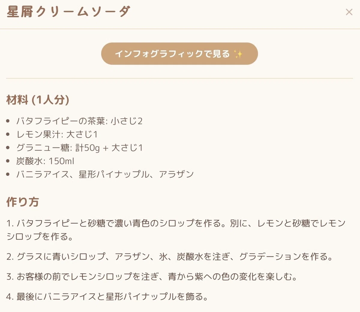 【レシピカード】星屑クリームソーダ