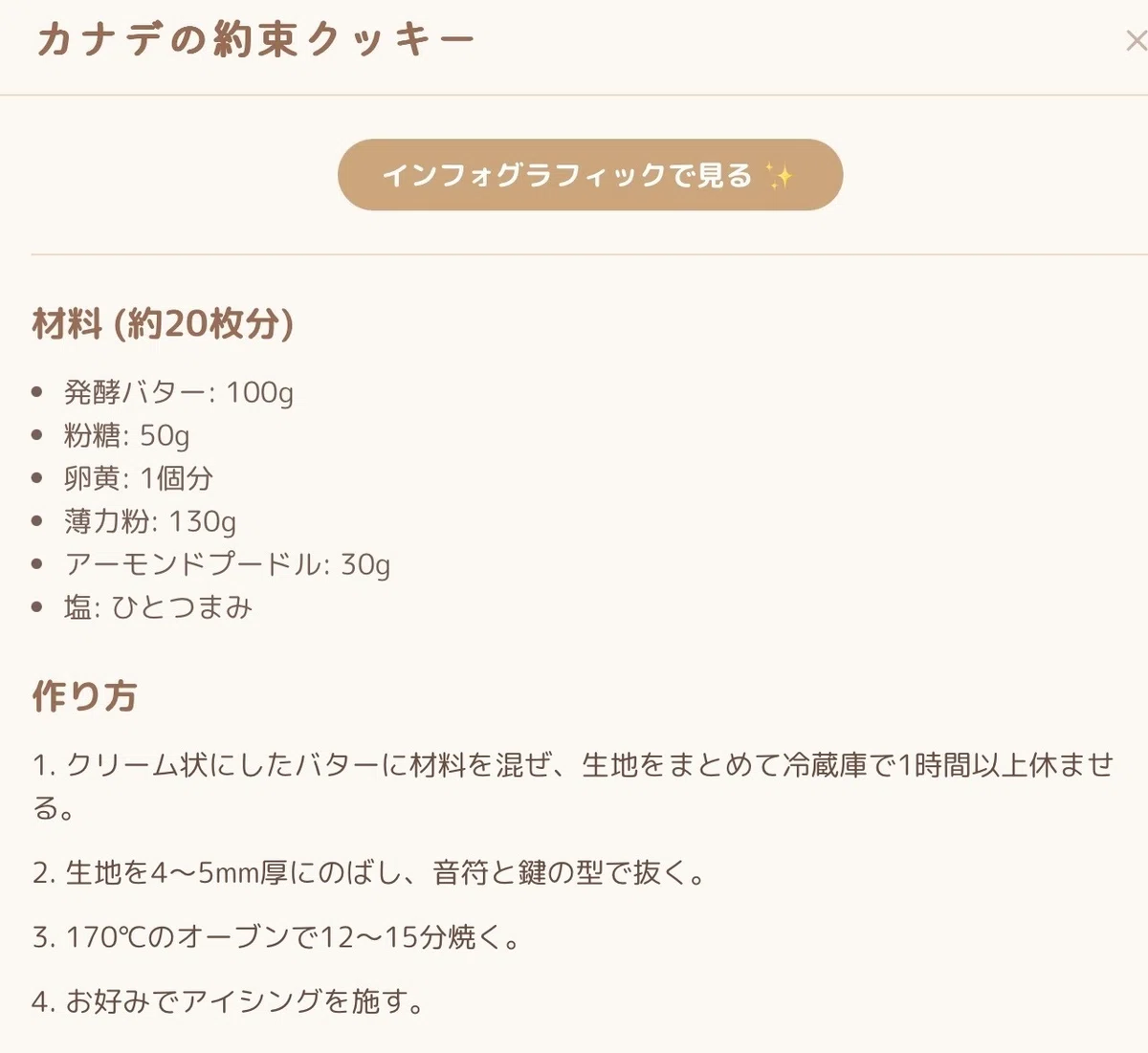【レシピカード】カナデの約束クッキー