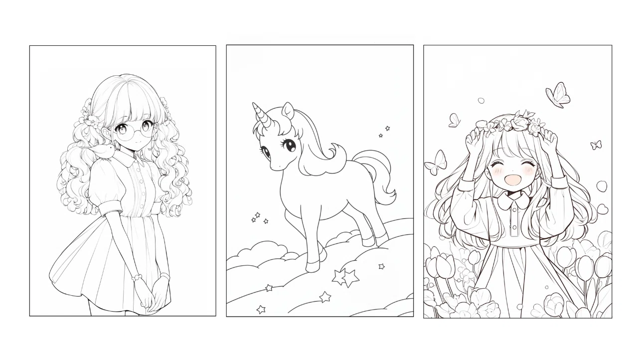 5 Free Cute Girl Coloring Pages - Coloring Pages Created with