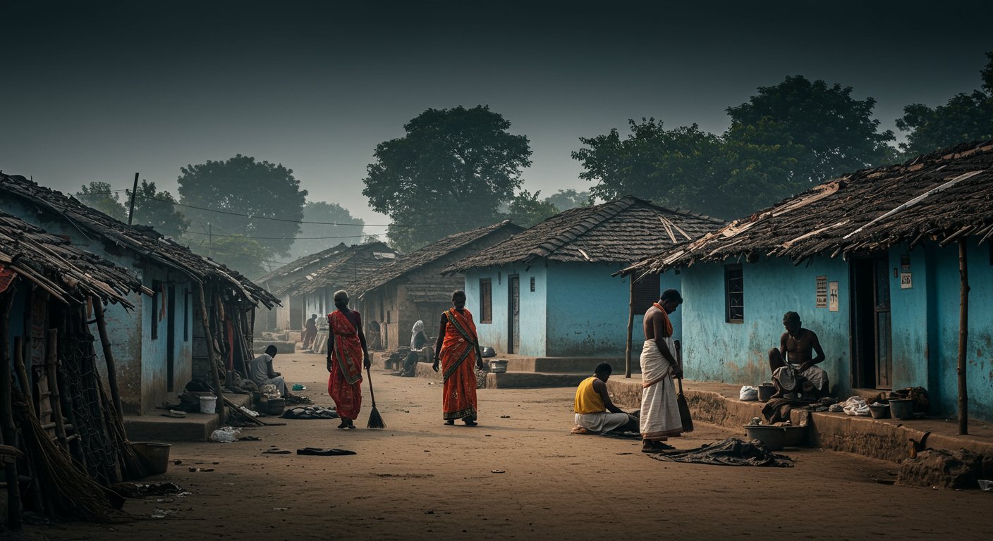 ダリット(不可触民)の日常生活と直面する困難を表現した情景