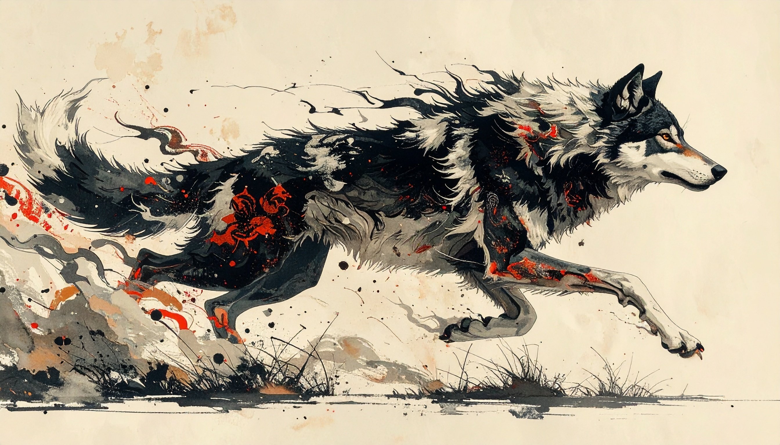 原画 オオカミ #108 Firefly生活】大神を目指して、狐と狼のプロンプト試行錯誤｜米谷信哉