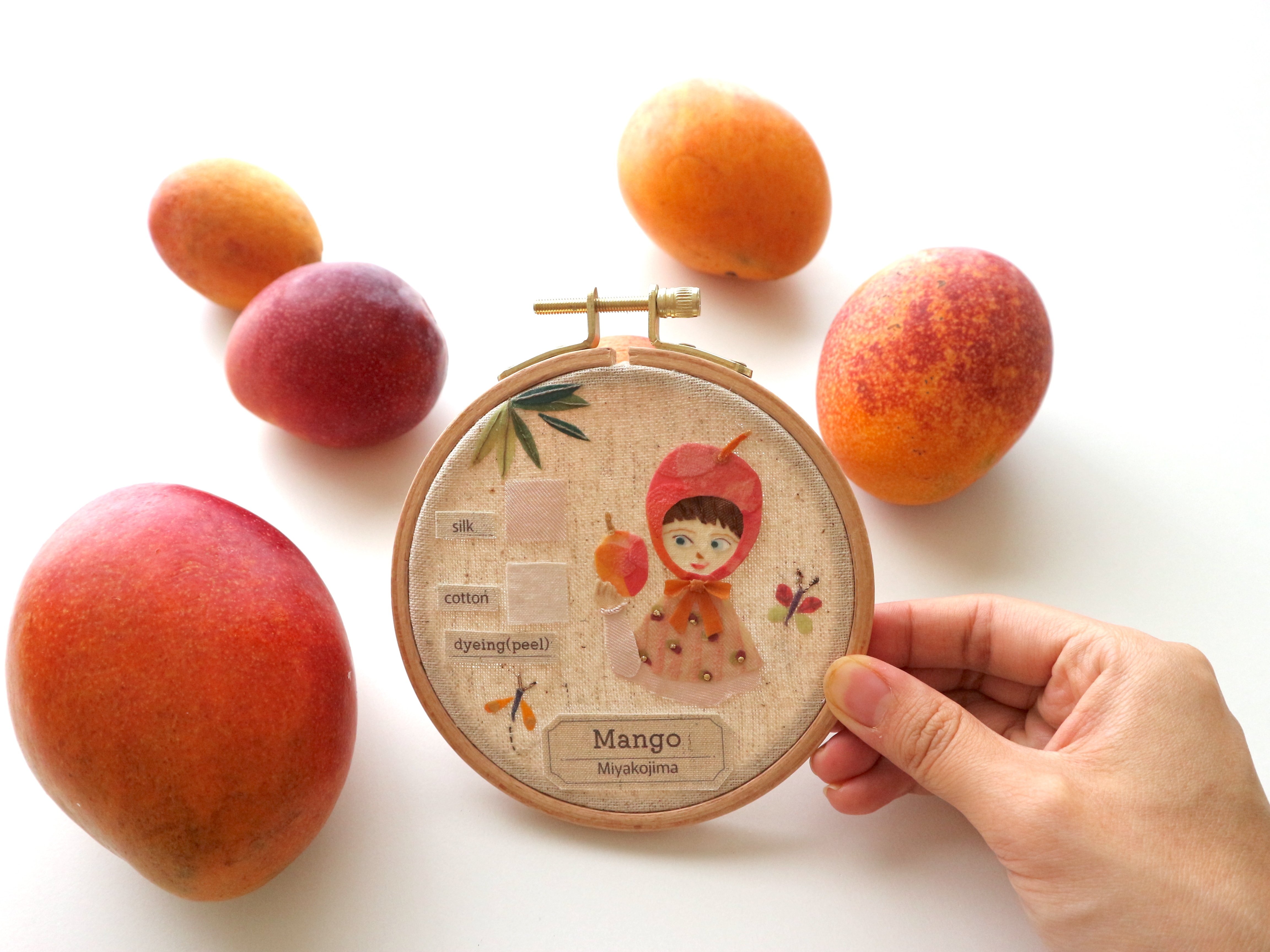 マンゴー染めの貼り絵-旅する果物染色-｜Kahon