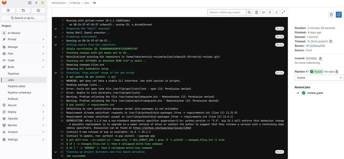 llama.cpp上で動作するMistral 7B Instruct(CPUオンリー)によるyamlレビューと、GitLab CI/CDによる ...