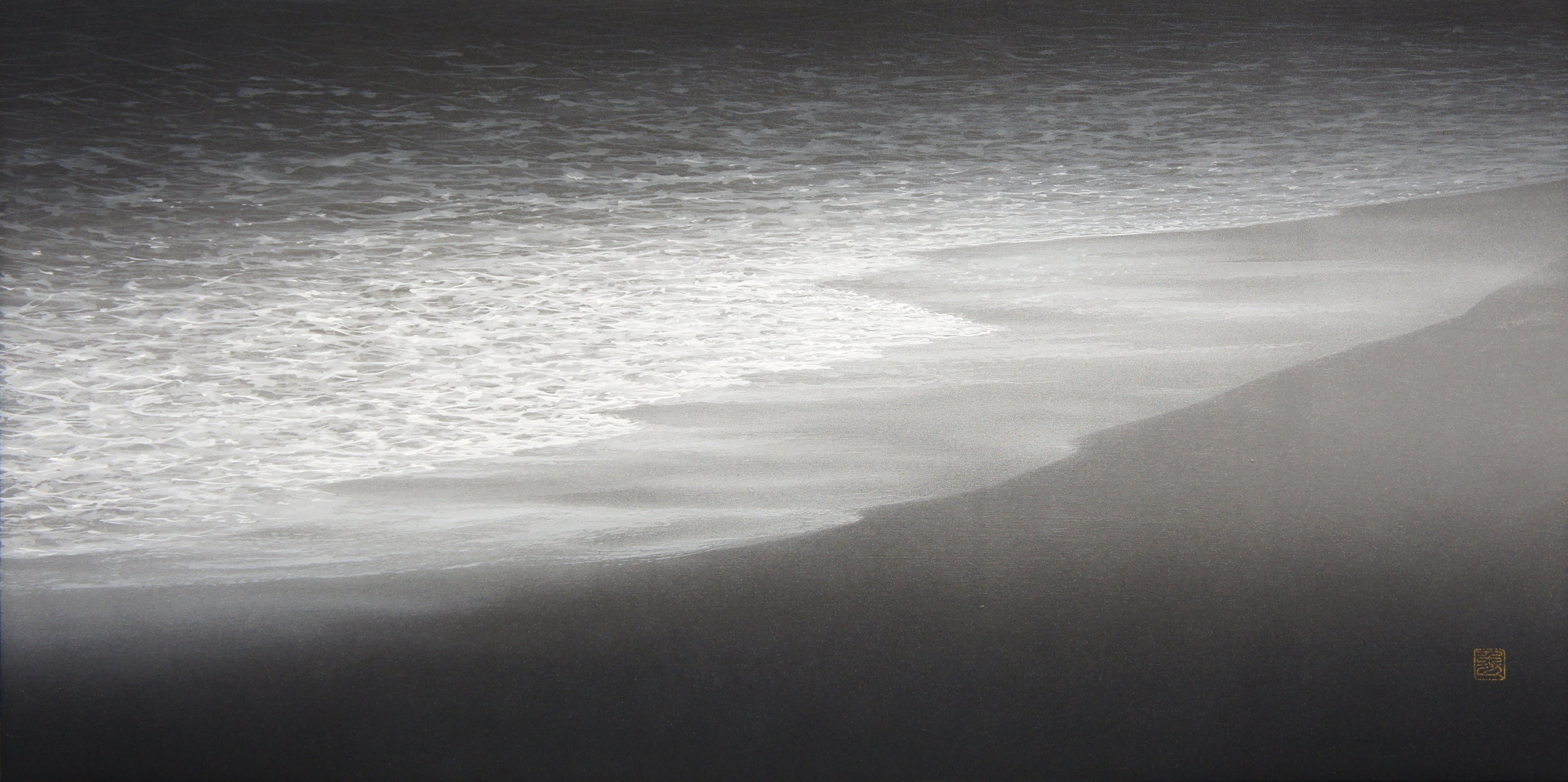 画家、大須賀勉が描いた神秘的な「波」｜ギャラリーワオ