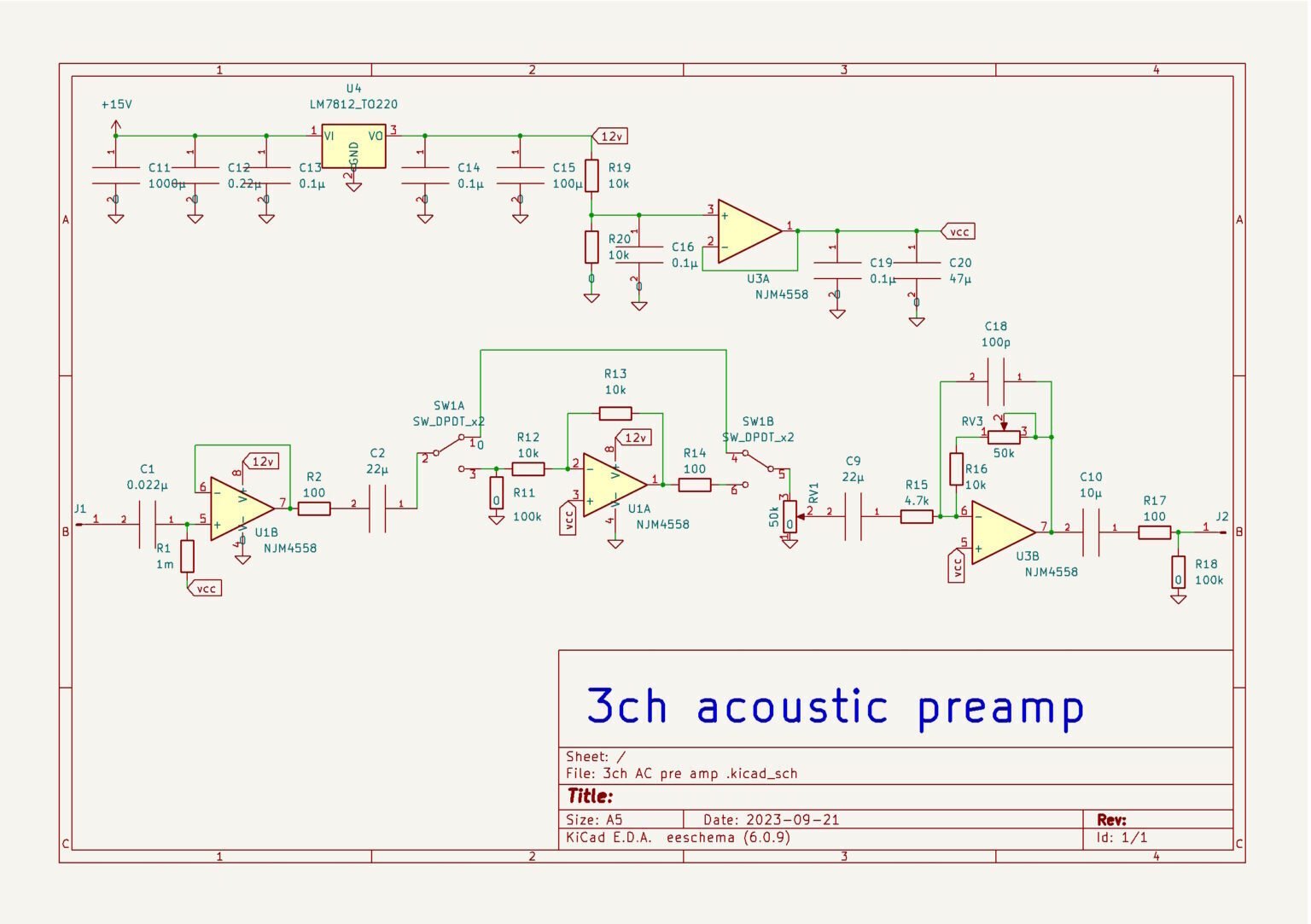 世界初？3系統対応！アコギ用プリアンプを自作してみた【構想と回路編