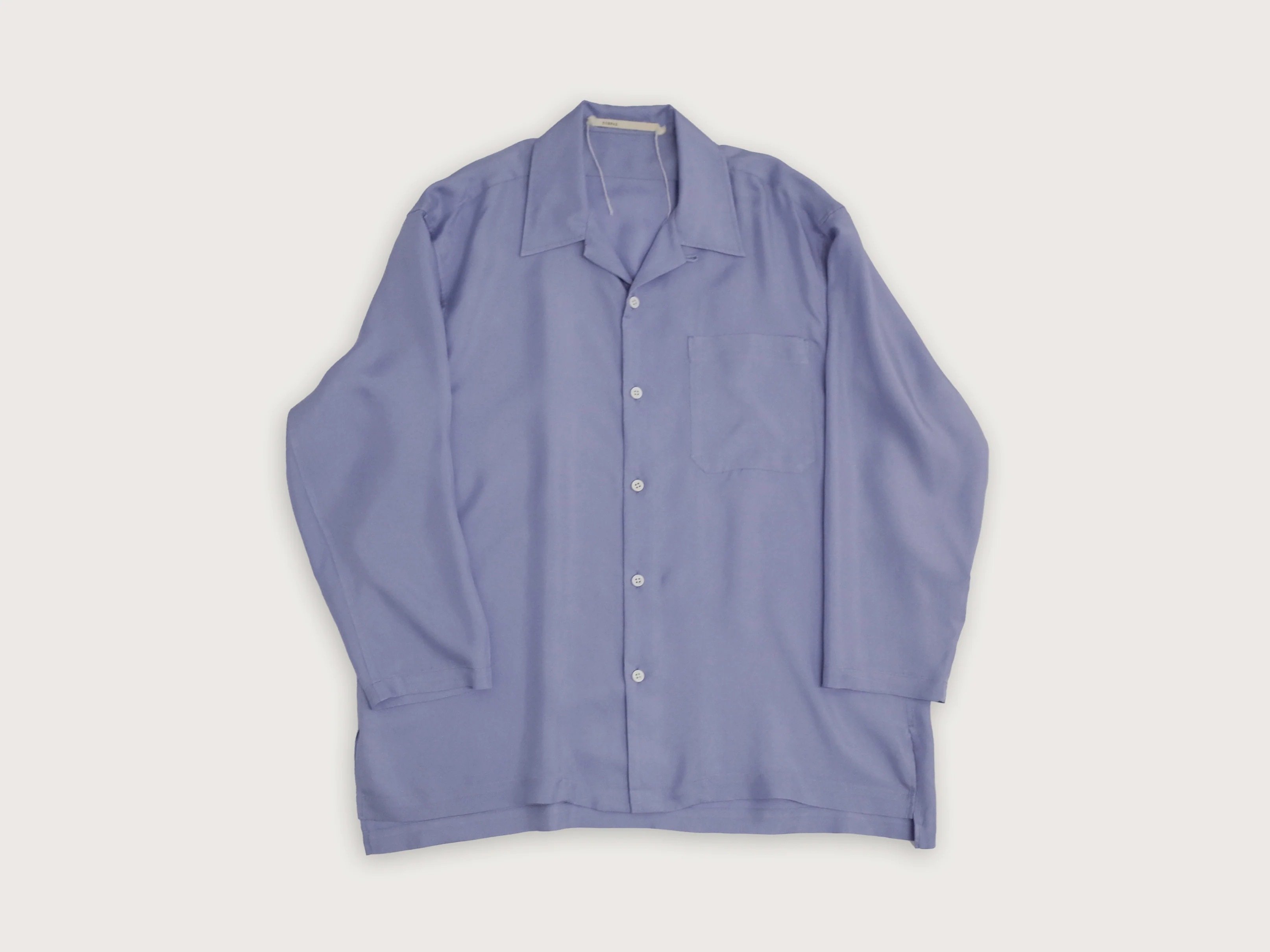 TOHNAI Washed Silk Open Collar Shirt｜keylimeTokyo