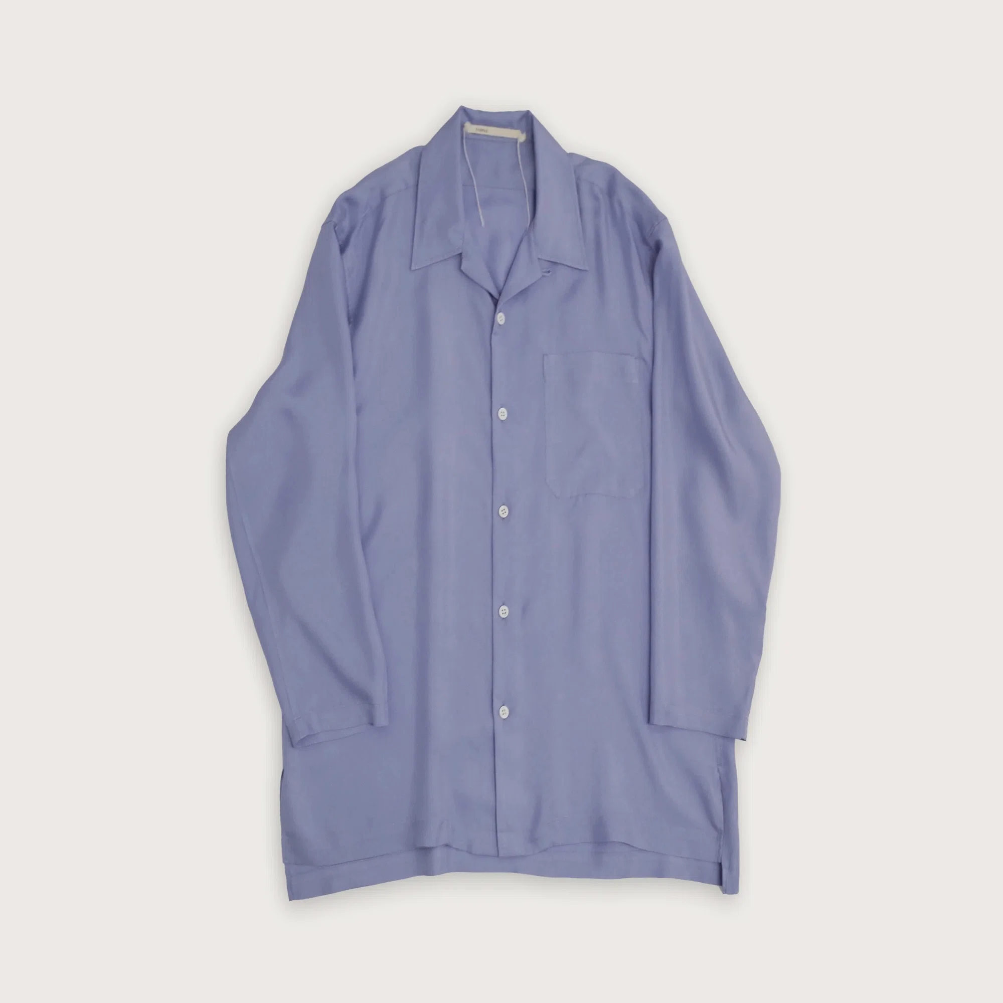 TOHNAI Washed Silk Open Collar Shirt｜keylimeTokyo