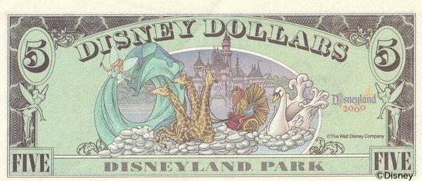 初めてのDダラー】ミレニアム🌎2000年版ディズニーダラーの紙幣