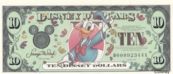 初めてのDダラー】ミレニアム🌎2000年版ディズニーダラーの紙幣を徹底