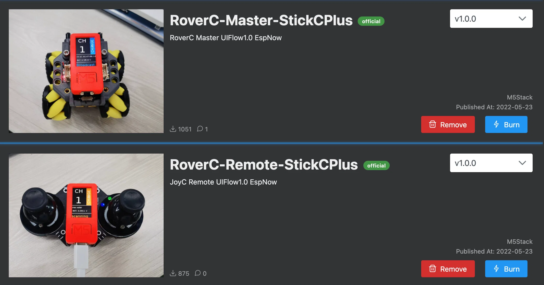 RoverC Pro を JoyC と M5StickC Plus で操縦する｜hujuu