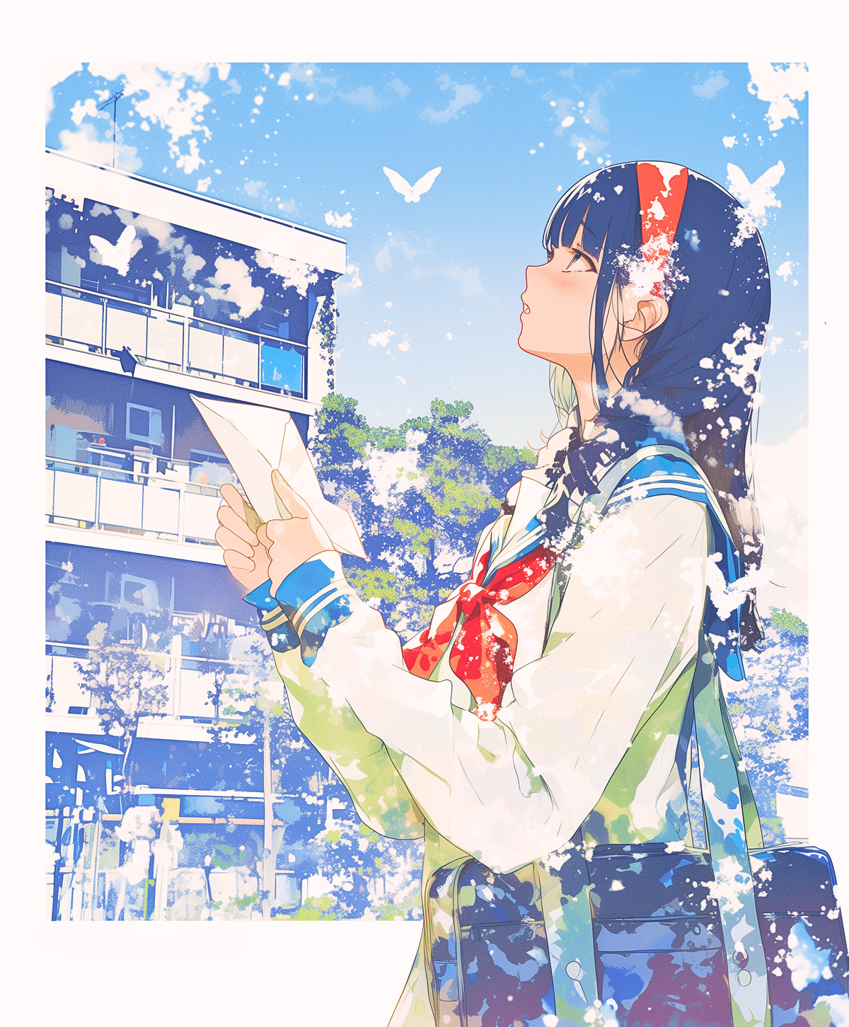 行く宛てのない想いが、風にかき消されていく【AIイラスト＋4コマ漫画