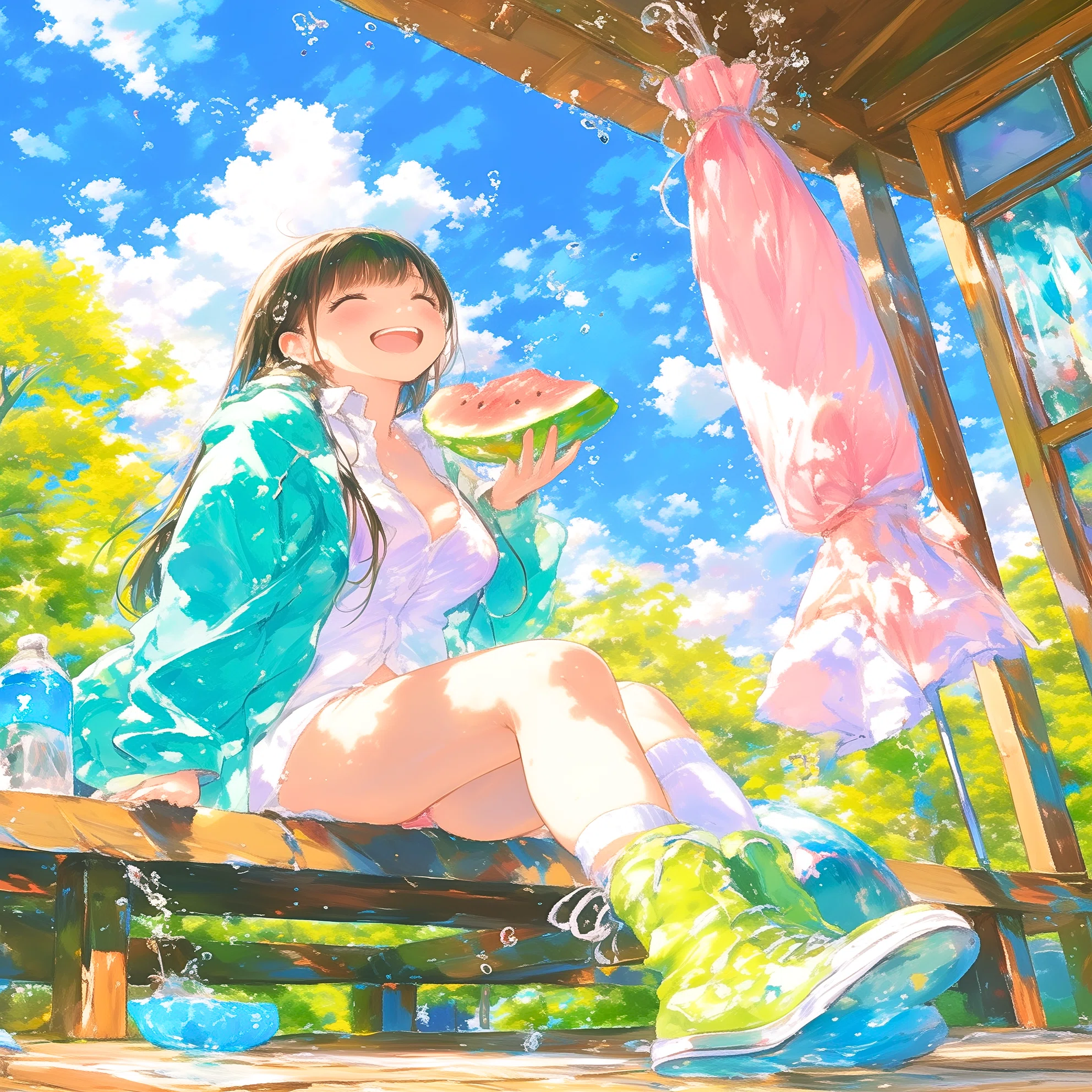 いつかの夏の甘い記憶【AIイラスト＋4コマ漫画】｜Alpaka