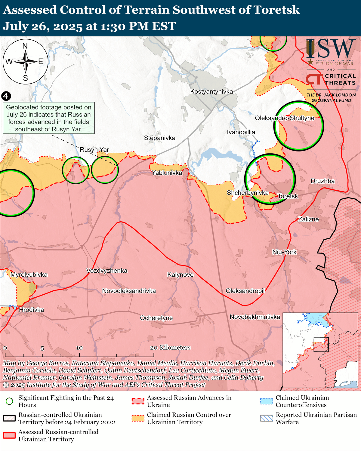 抄訳】戦争研究所（ISW）：ウクライナ戦況図｜米国東部標準時