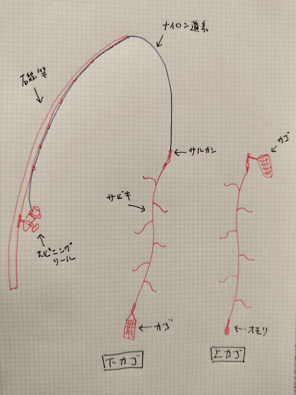 サビキ釣り仕掛け図