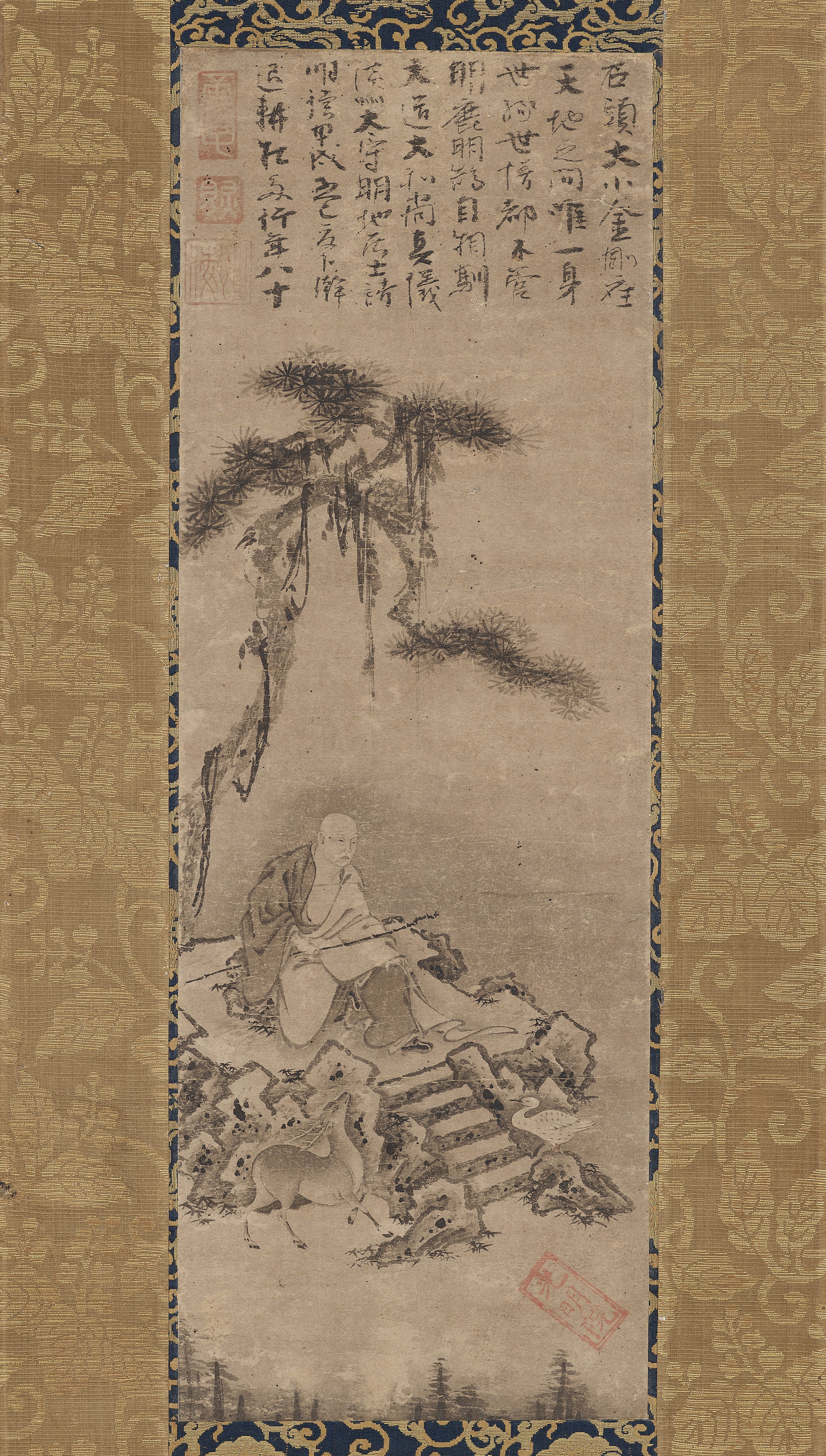 大道一以像──鹿と白鵠に囲まれた禅僧のすがた｜ごんべnote